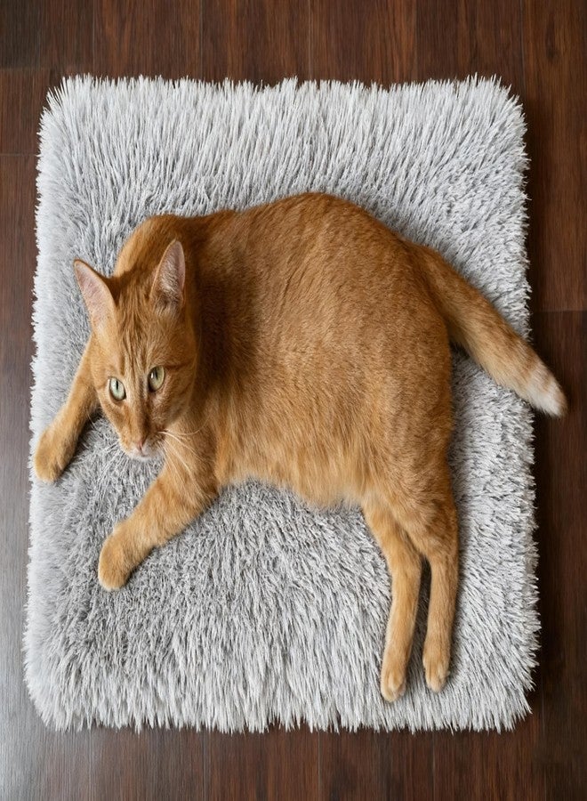 BrightRow 23 x12 Big Fluffy Dog Cat Bed Pad Mat, Refurbish Cat Window Perch Accessory, Double Sided, Easy Fasten & Remove for Indoor Pet Sleep Cushion, Upholster Pet Furniture - Image 1